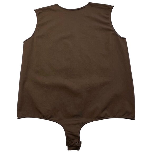 SKIMS Essential Crew Neck‎ Sleeveless Bodysuit NEW Chocolate Womens 4X/5X - Picture 2 of 11